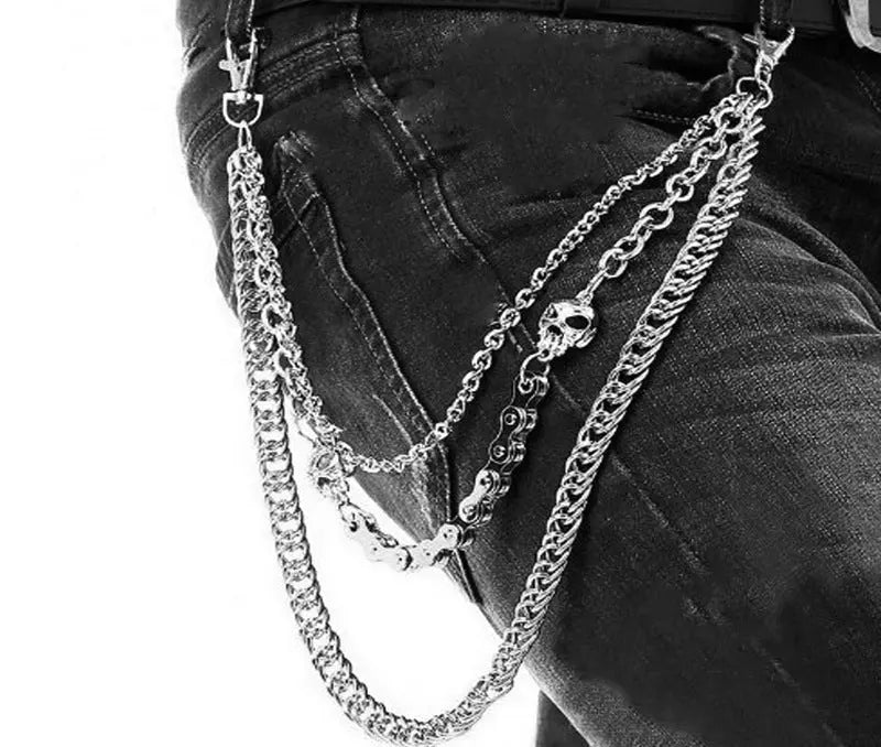 Skull car plate chain hip-hop pants chain - Blade & Thread