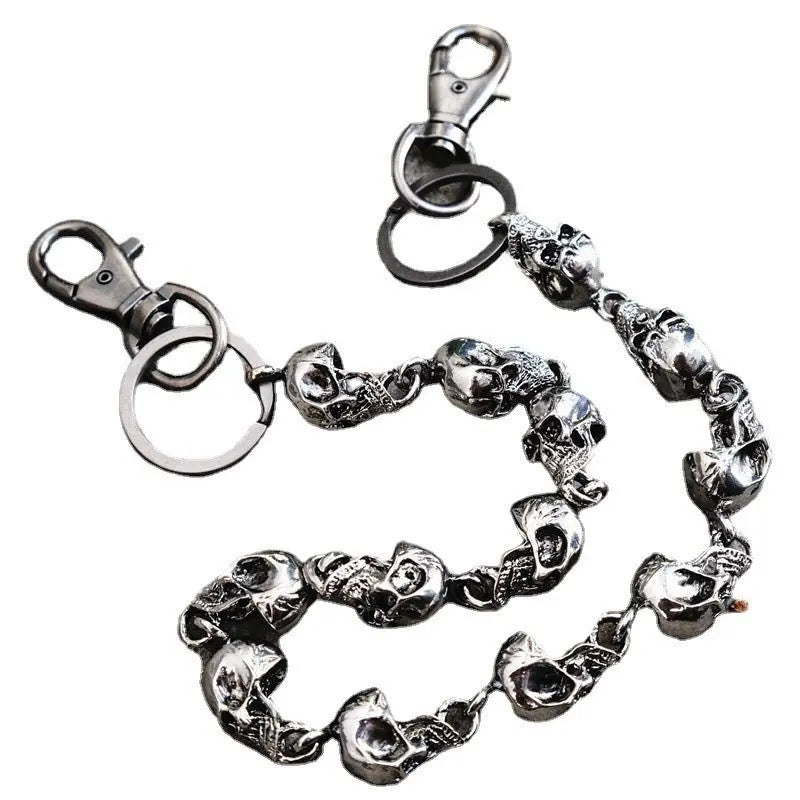 Skull head big ghost head dark hip-hop personality waist Pants Chain - Blade & Thread