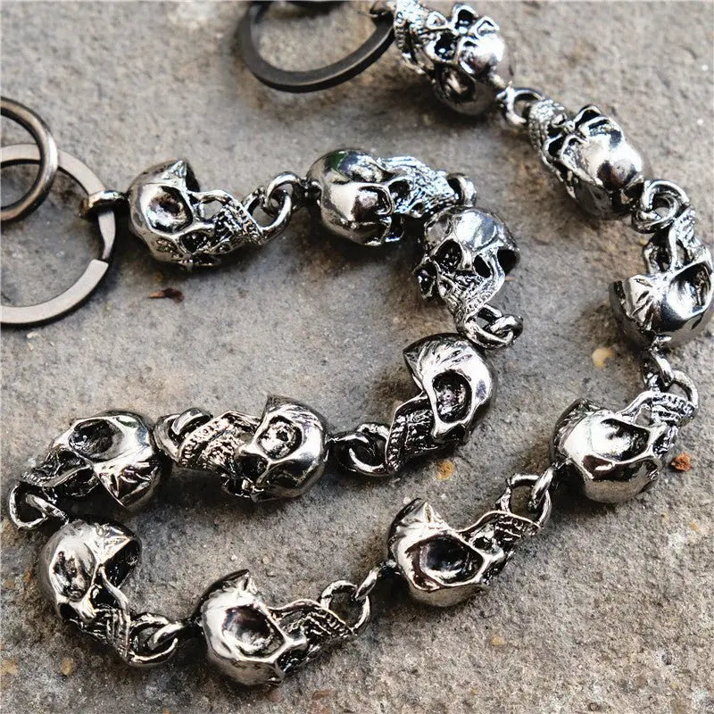 Skull head big ghost head dark hip-hop personality waist Pants Chain - Blade & Thread