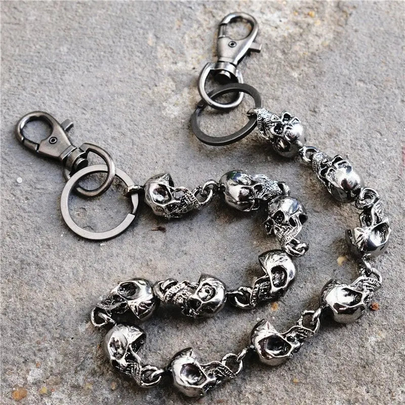Skull head big ghost head dark hip-hop personality waist Pants Chain - Blade & Thread