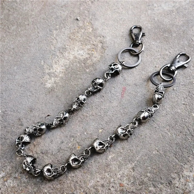 Skull head big ghost head dark hip-hop personality waist Pants Chain - Blade & Thread