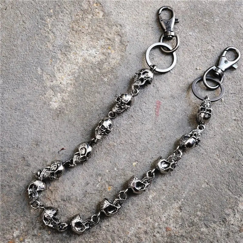 Skull head big ghost head dark hip-hop personality waist Pants Chain - Blade & Thread