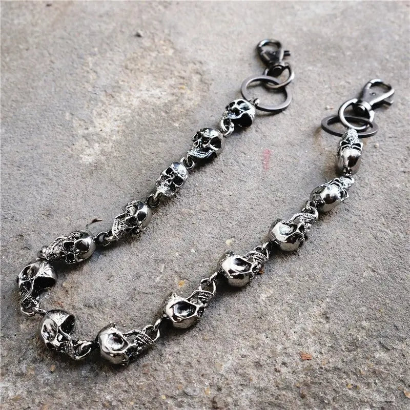 Skull head big ghost head dark hip-hop personality waist Pants Chain - Blade & Thread