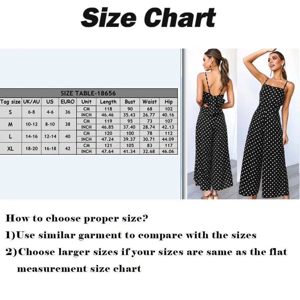 Sleeveless Backless Boho Bow-knot Dot Jumpsuits Women 2022 Summer Romper - Blade & Thread