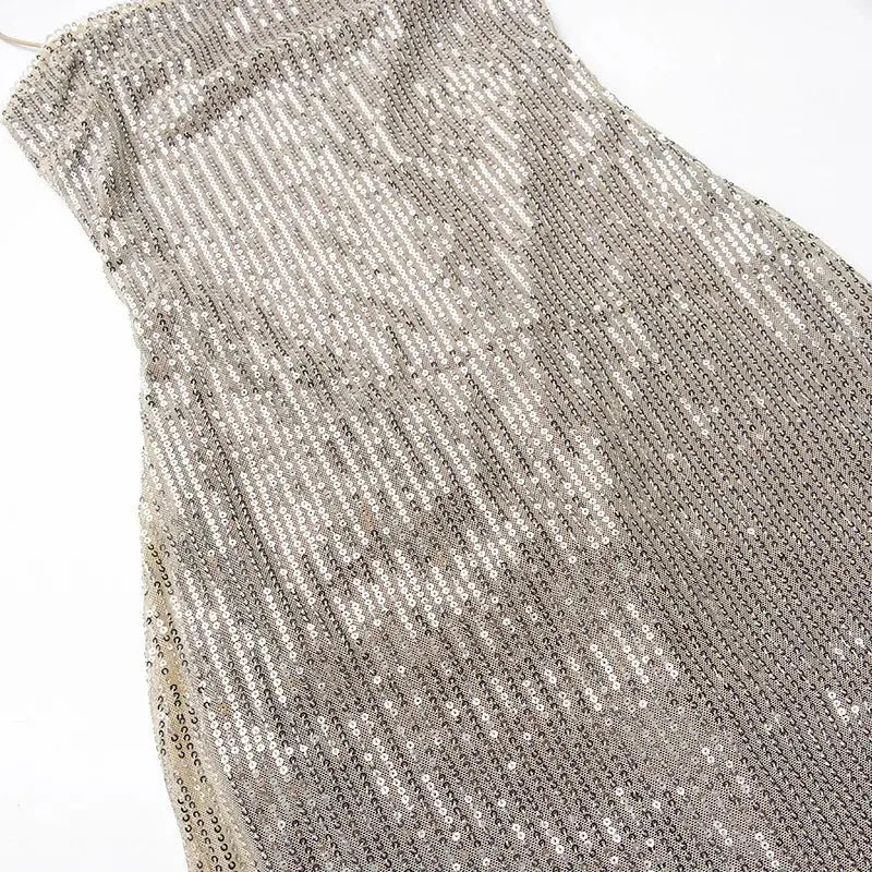 Sleeveless Glitter Sequined Evening Party Club Maxi Dress - Blade & Thread