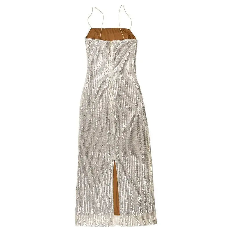 Sleeveless Glitter Sequined Evening Party Club Maxi Dress - Blade & Thread