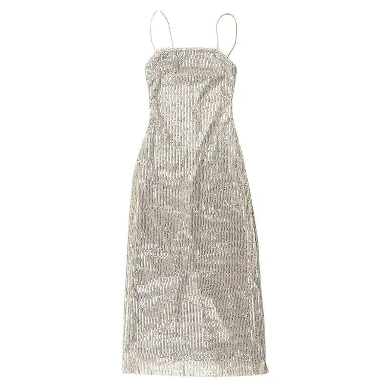 Sleeveless Glitter Sequined Evening Party Club Maxi Dress - Blade & Thread