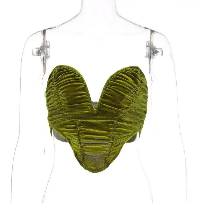 Sleeveless Slash Neck Draped Crop Top Solid Elegant Shirt - Blade & Thread