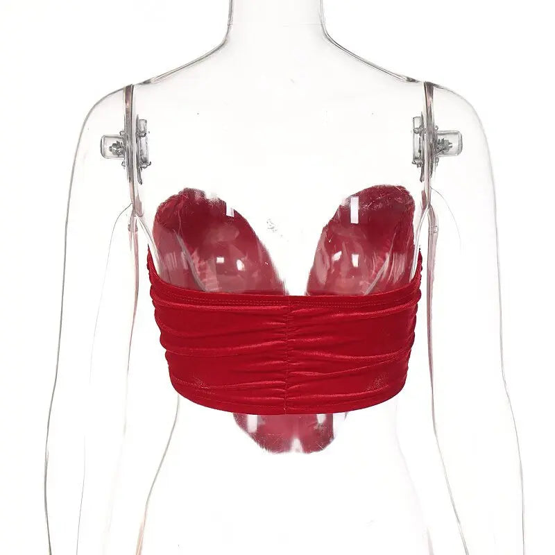 Sleeveless Slash Neck Draped Crop Top Solid Elegant Shirt - Blade & Thread