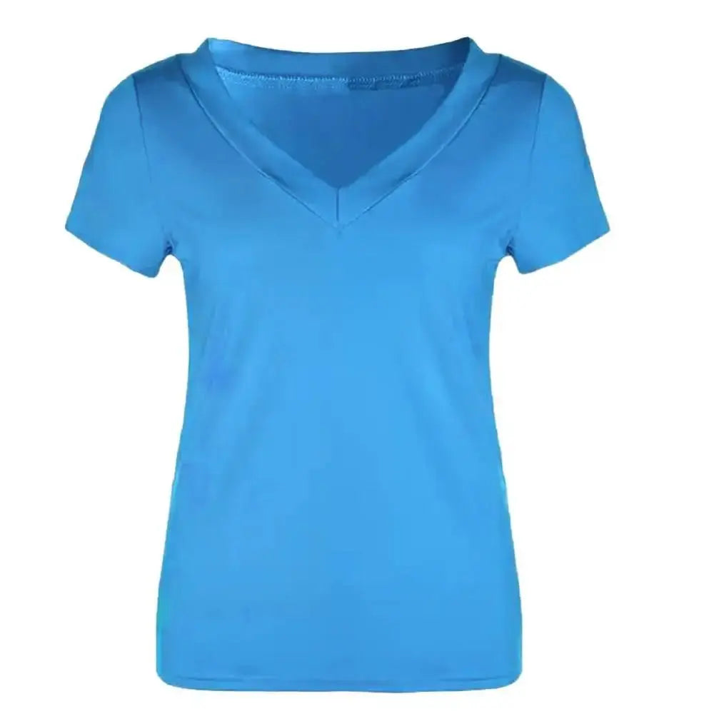 Slim Fit Plus Size T-Shirt Women Top Solid Color Short Sleeve - Blade & Thread