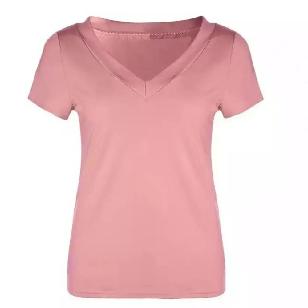 Slim Fit Plus Size T-Shirt Women Top Solid Color Short Sleeve - Blade & Thread