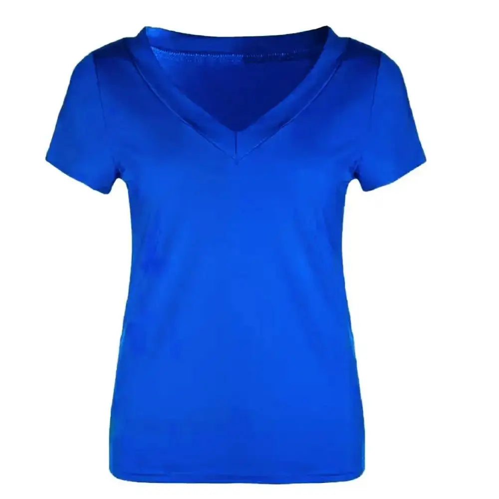 Slim Fit Plus Size T-Shirt Women Top Solid Color Short Sleeve - Blade & Thread