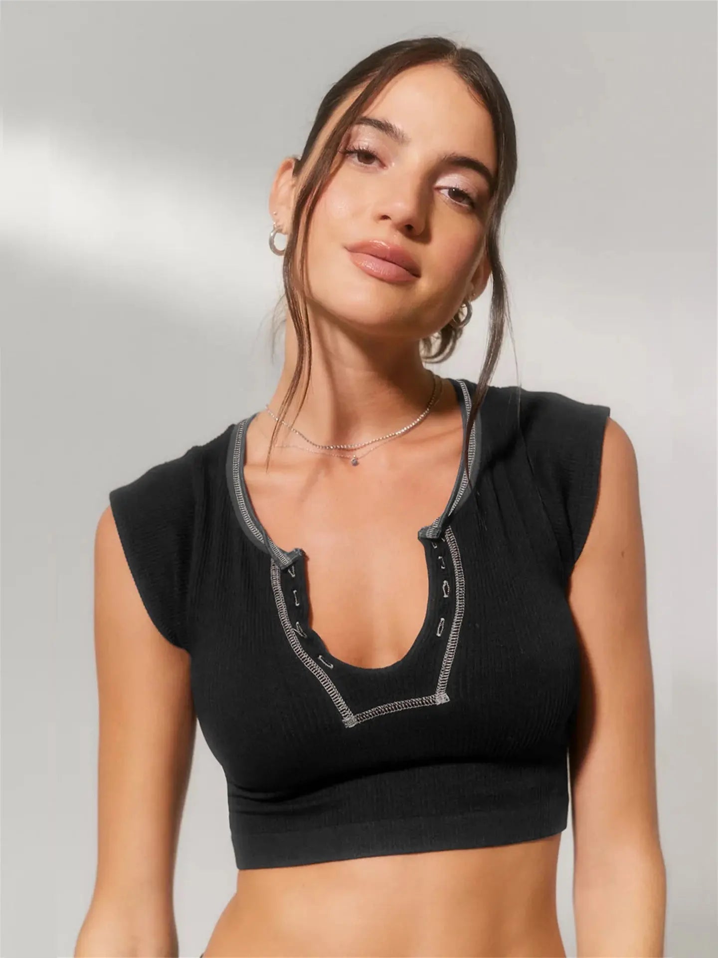 Slim Fit Ultra Short Sexy Spicy Girls Top Knitted Thread T-shirt - Blade & Thread