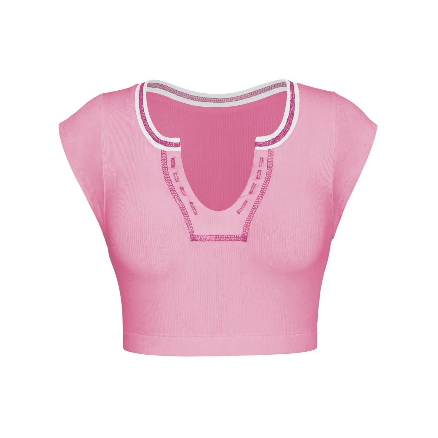Slim Fit Ultra Short Sexy Spicy Girls Top Knitted Thread T-shirt - Blade & Thread