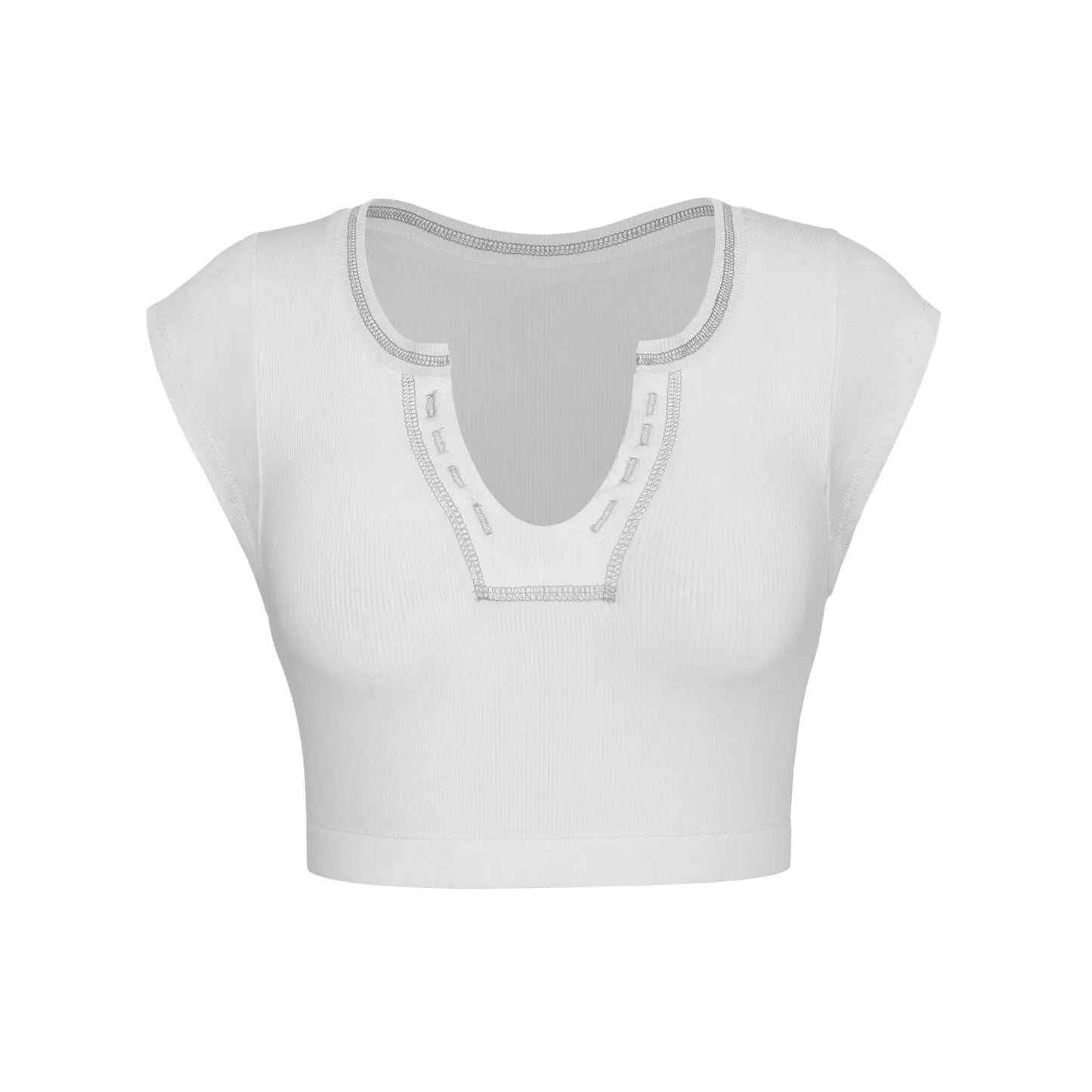Slim Fit Ultra Short Sexy Spicy Girls Top Knitted Thread T-shirt - Blade & Thread