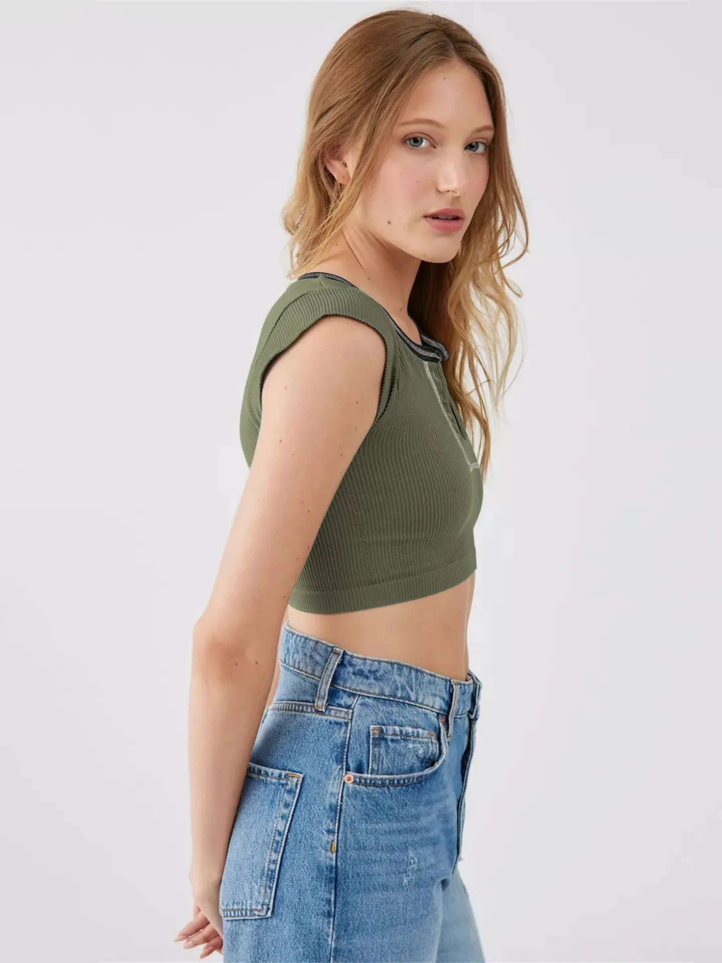 Slim Fit Ultra Short Sexy Spicy Girls Top Knitted Thread T-shirt - Blade & Thread