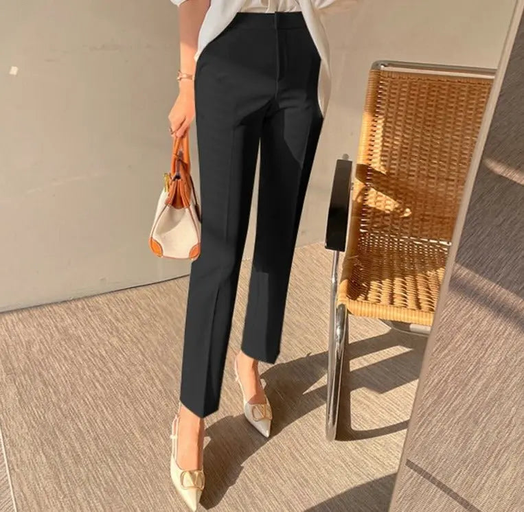 Slim Women Suit Pants Spring Summer High Waist Ladies Pencil Pants - Blade & Thread