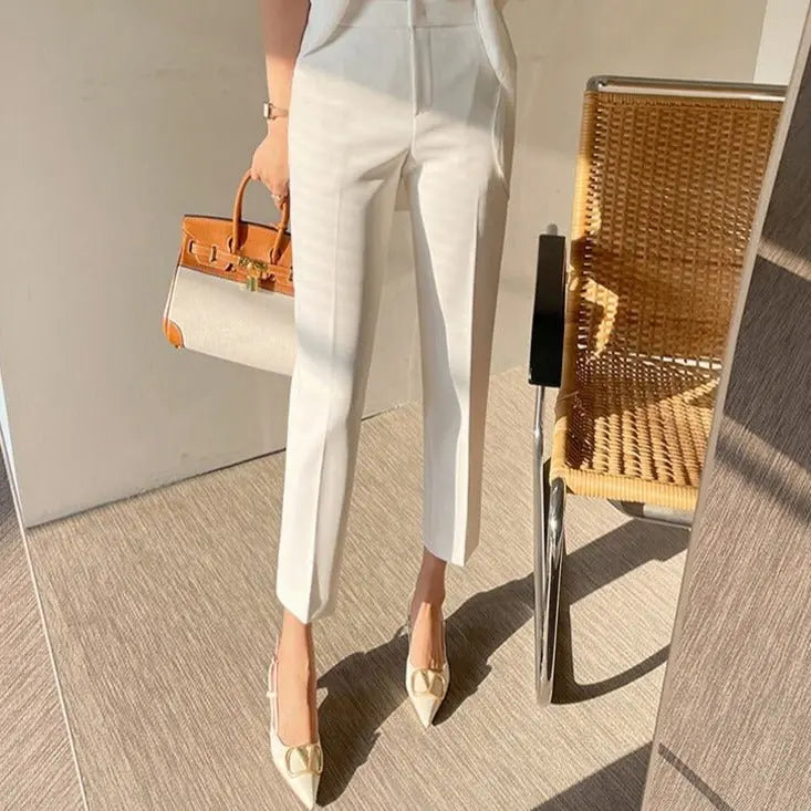 Slim Women Suit Pants Spring Summer High Waist Ladies Pencil Pants - Blade & Thread