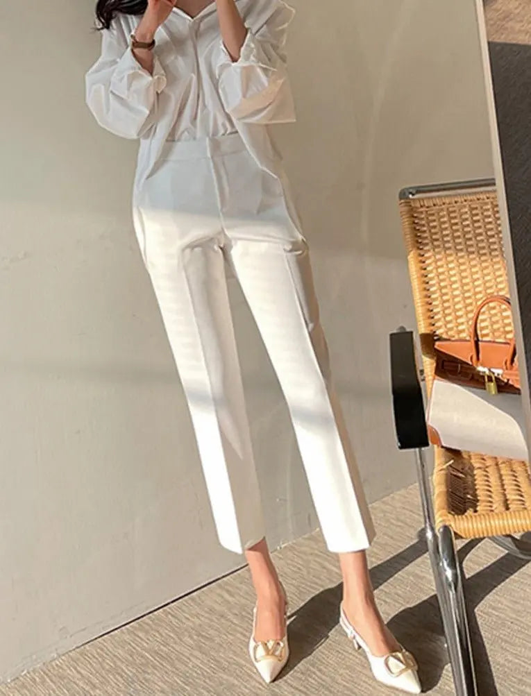 Slim Women Suit Pants Spring Summer High Waist Ladies Pencil Pants - Blade & Thread