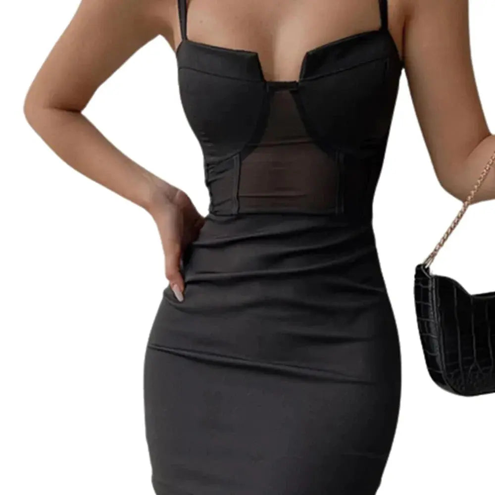 sling sexy low-cut one-shoulder slim hip wrap dress - Blade & Thread