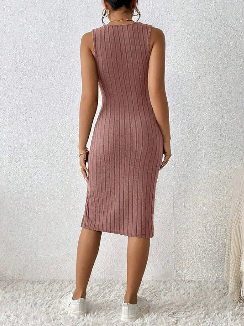 slit dress solid color sling slim dress - Blade & Thread