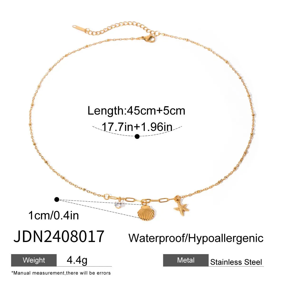 Small starfish shell zircon necklace - Blade & Thread