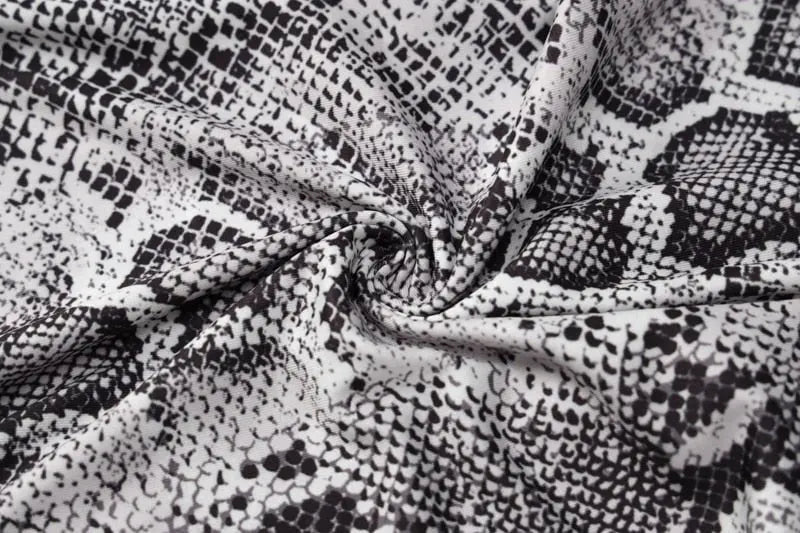 Snake Print Turtleneck Long Sleeve Zip Up Sexy Bodycon Jumpsuit Streetwear - Blade & Thread