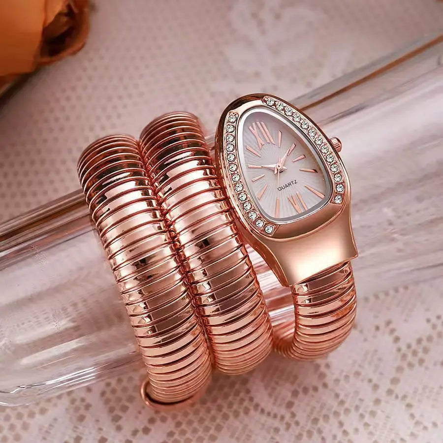 Snake-shaped watch, fashionable women's bracelet watch - Blade & Thread