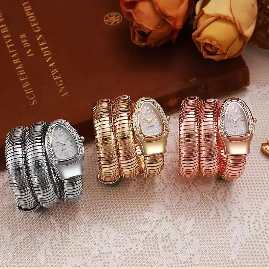 Snake-shaped watch, fashionable women's bracelet watch - Blade & Thread