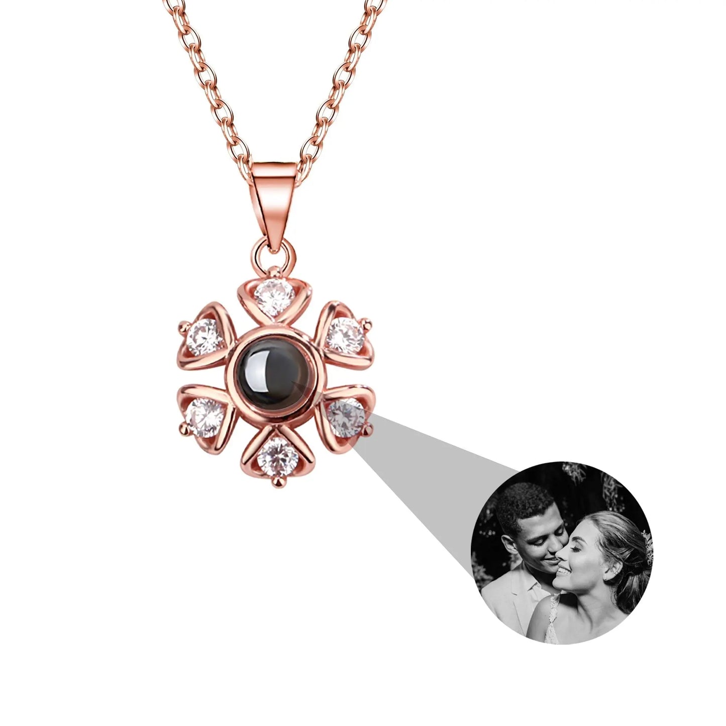 Snow projection necklace with customizable photos Projection Necklace - Blade & Thread
