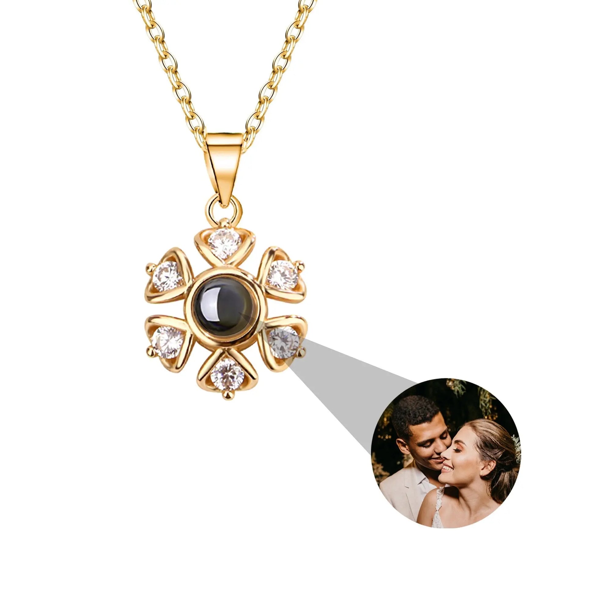Snow projection necklace with customizable photos Projection Necklace - Blade & Thread