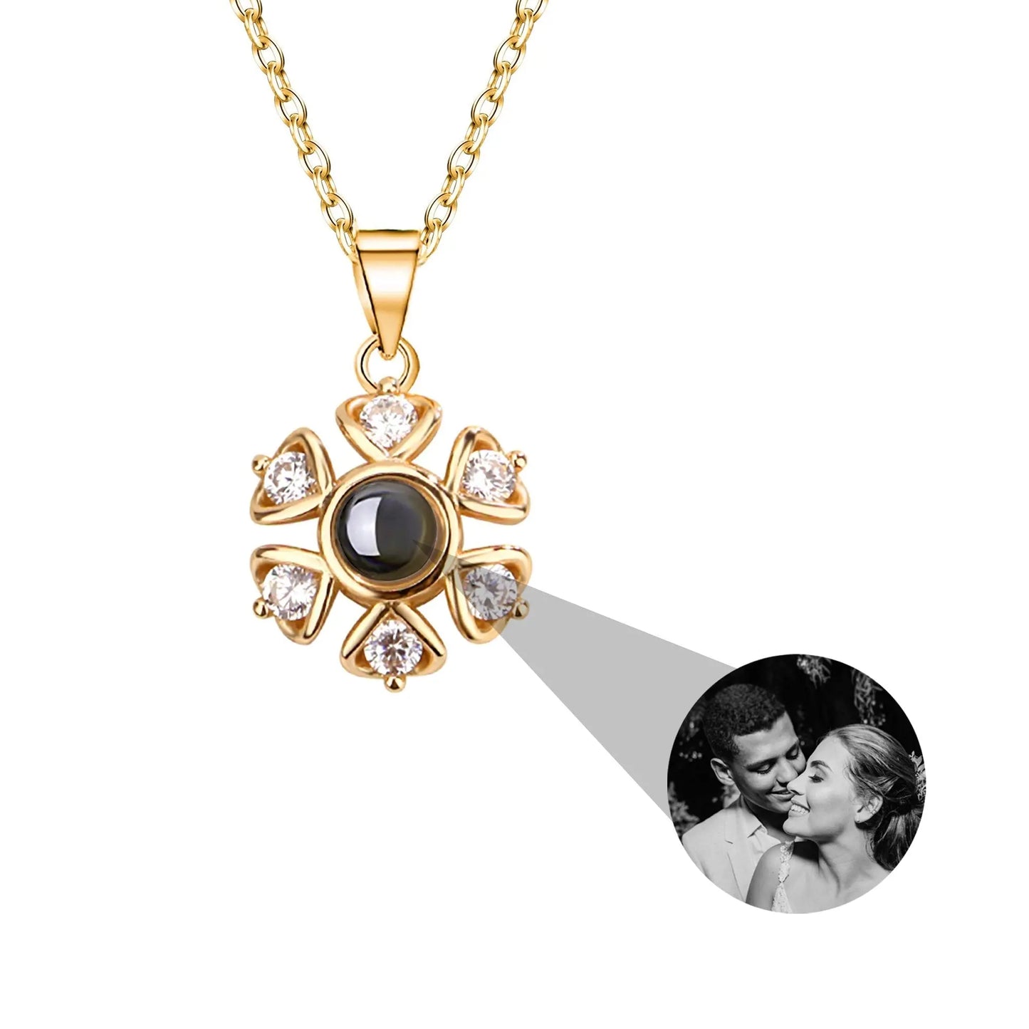 Snow projection necklace with customizable photos Projection Necklace - Blade & Thread