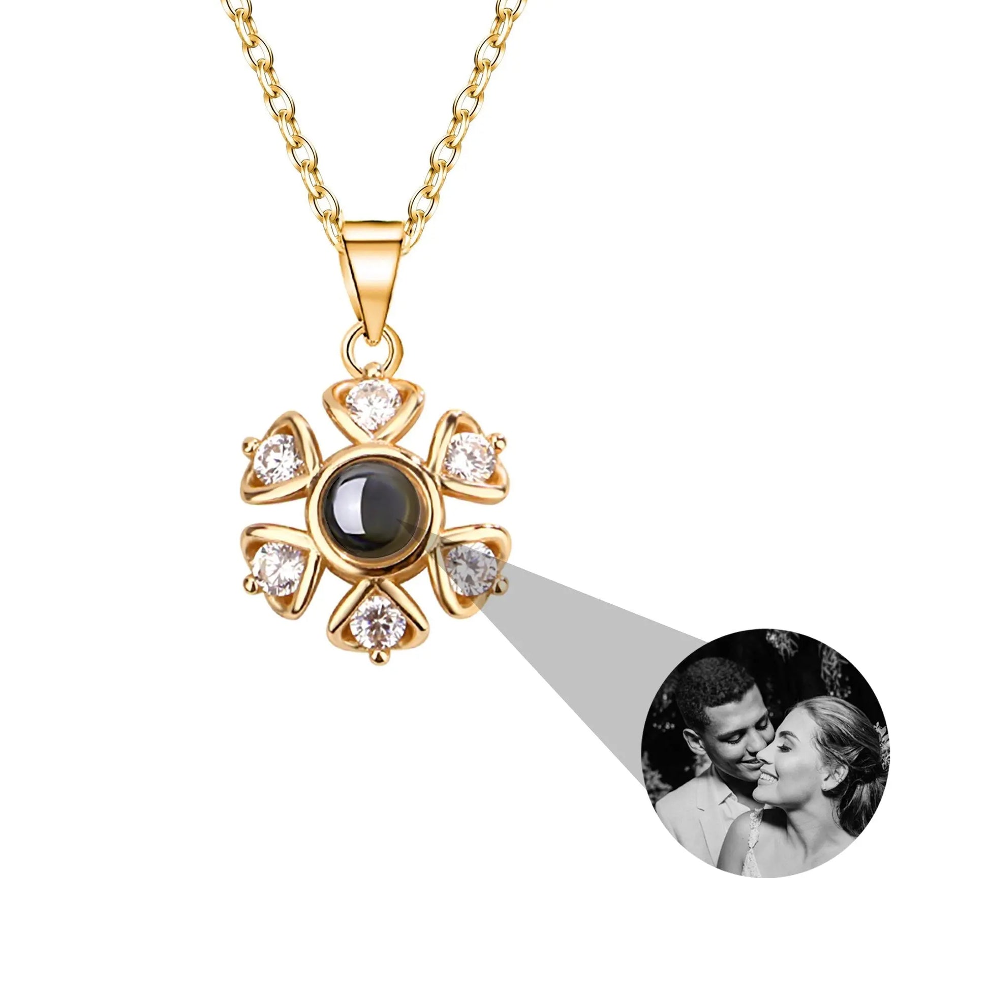 Snow projection necklace with customizable photos Projection Necklace - Blade & Thread