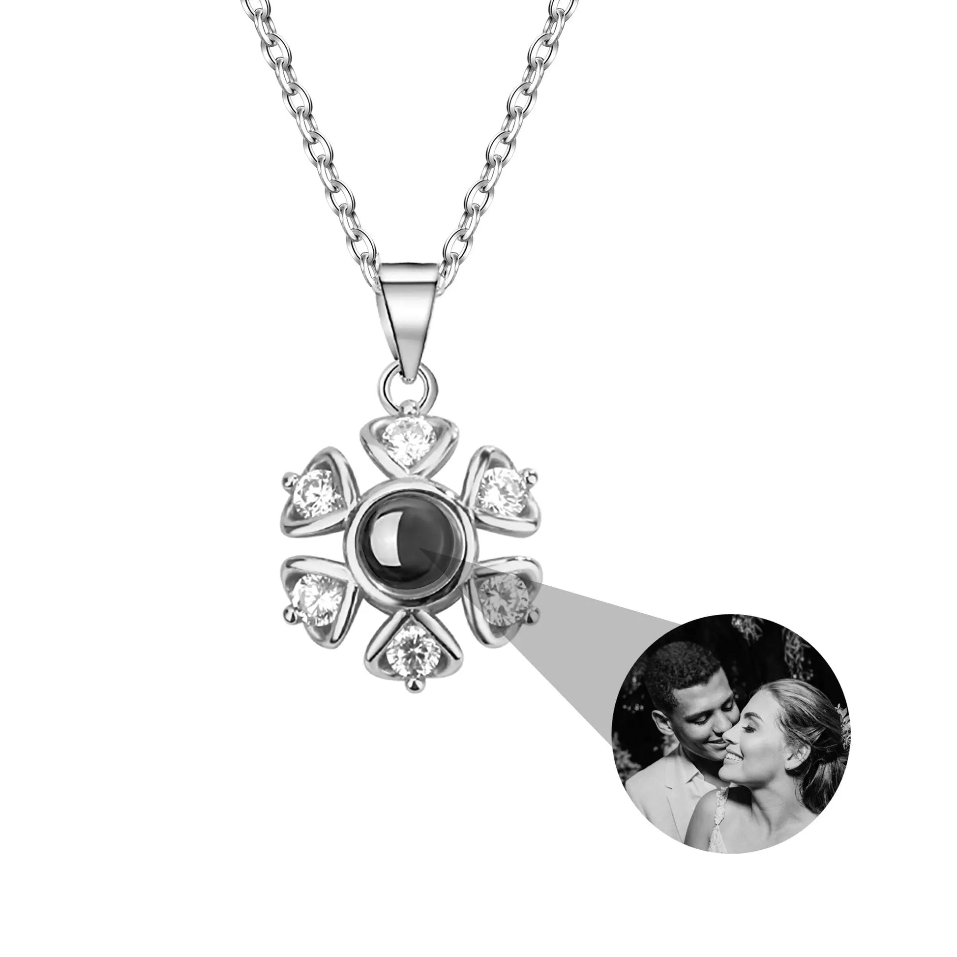 Snow projection necklace with customizable photos Projection Necklace - Blade & Thread