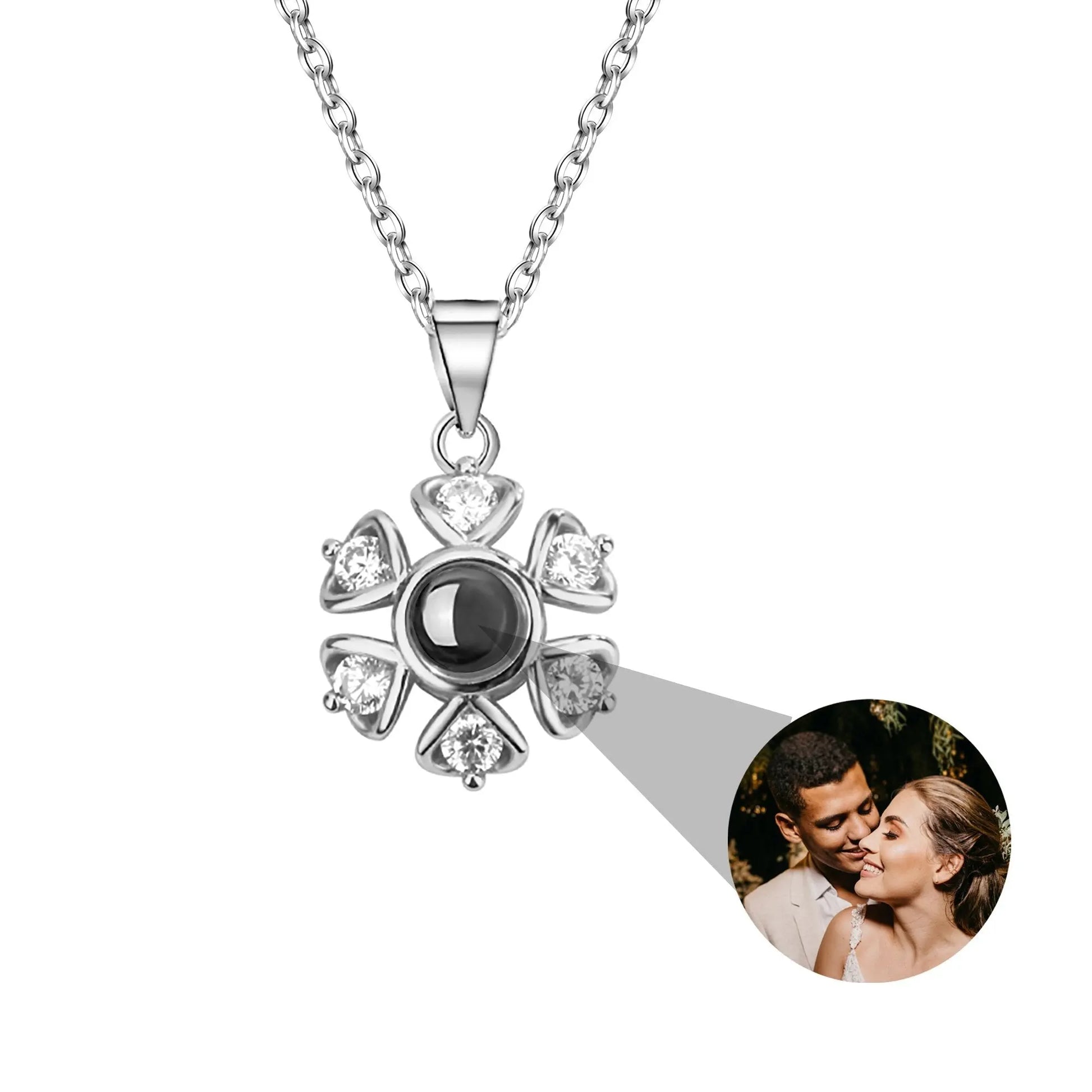 Snow projection necklace with customizable photos Projection Necklace - Blade & Thread