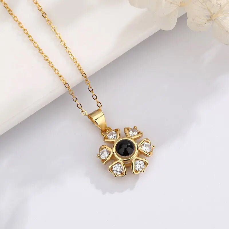 Snow projection necklace with customizable photos Projection Necklace - Blade & Thread