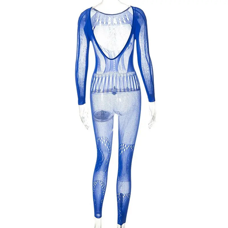 solid color Knitted Thin Long Sleeve Jumpsuit Romper - Blade & Thread