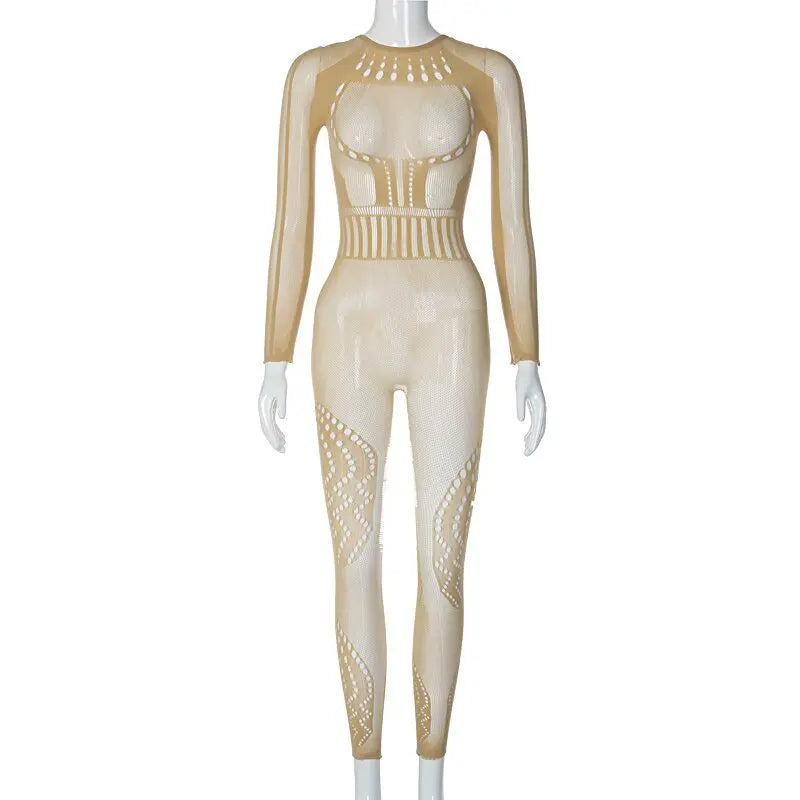 solid color Knitted Thin Long Sleeve Jumpsuit Romper - Blade & Thread