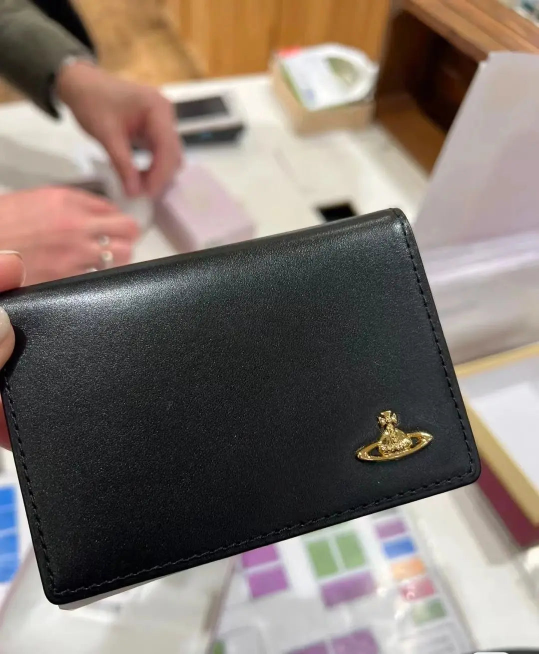 Solid color long cowhide card bag ID bag - Blade & Thread
