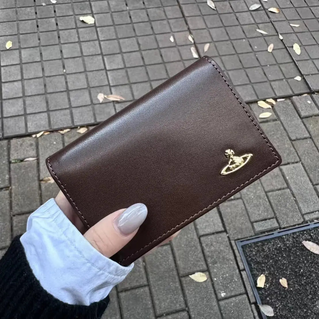 Solid color long cowhide card bag ID bag - Blade & Thread