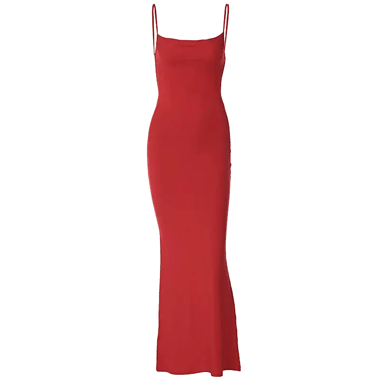 Solid Sleeveless Backless Elegant Sexy Bodycon Y2K Maxi Prom Dress - Blade & Thread