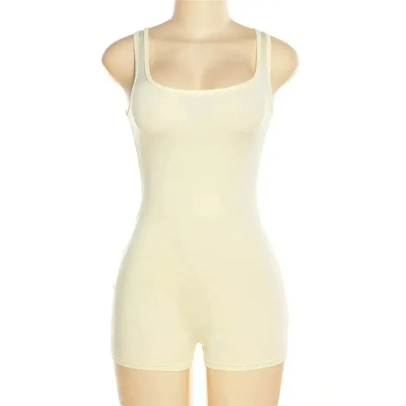 Solid Sleeveless Playsuit Club Streetwear - Blade & Thread