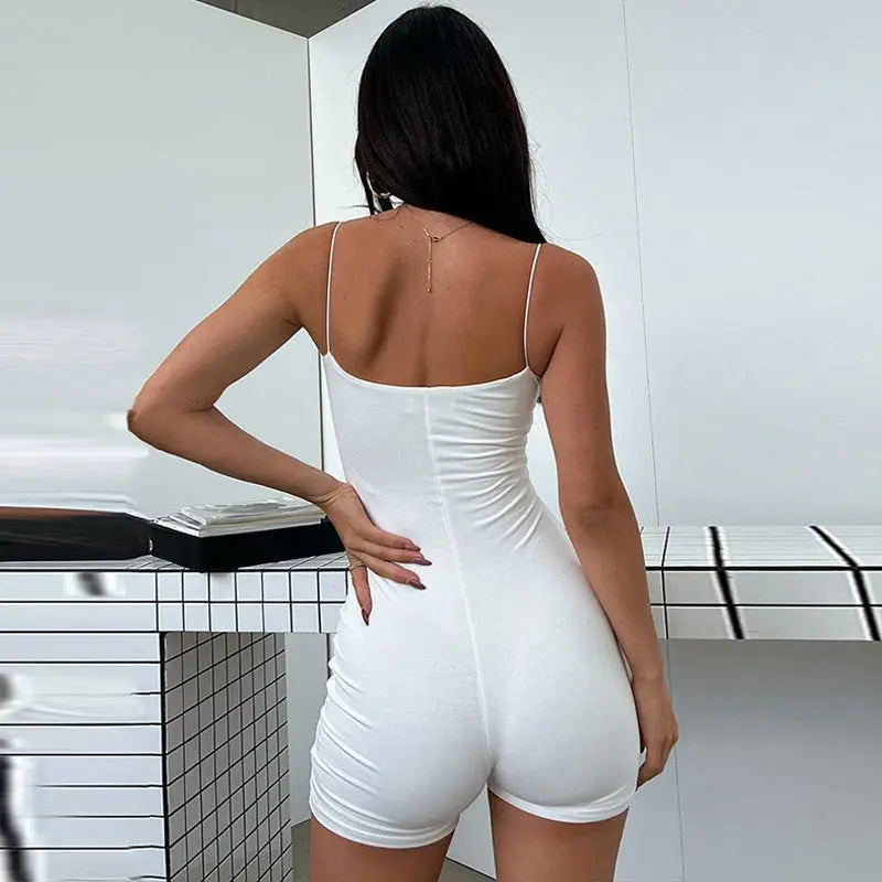 Solid Sleeveless Playsuit Club Streetwear - Blade & Thread