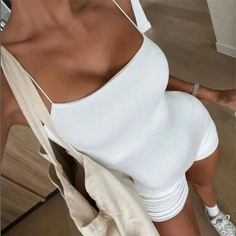 Solid Sleeveless Playsuit Club Streetwear - Blade & Thread