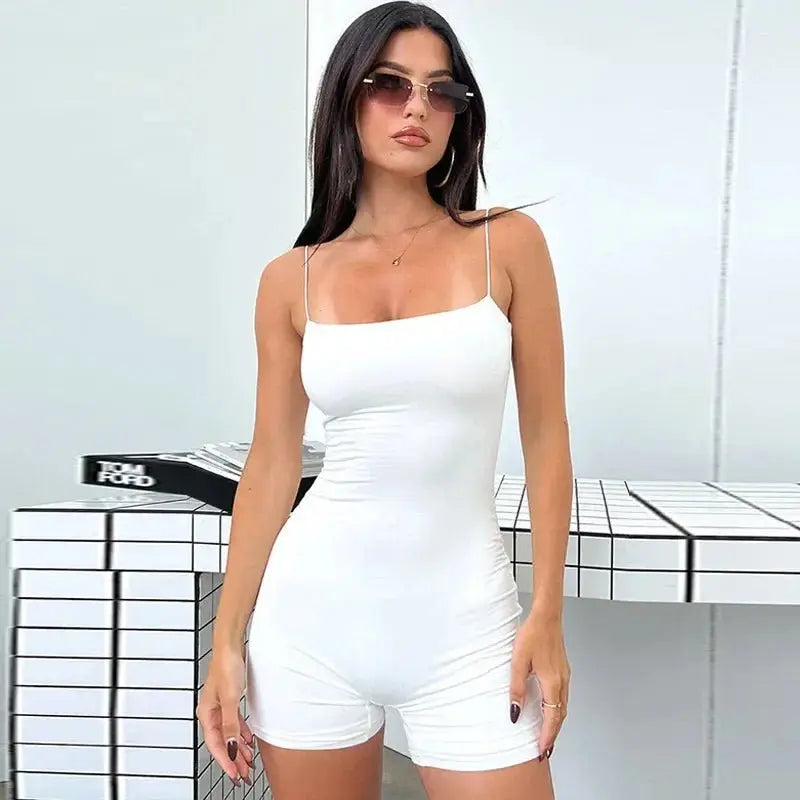 Solid Sleeveless Playsuit Club Streetwear - Blade & Thread