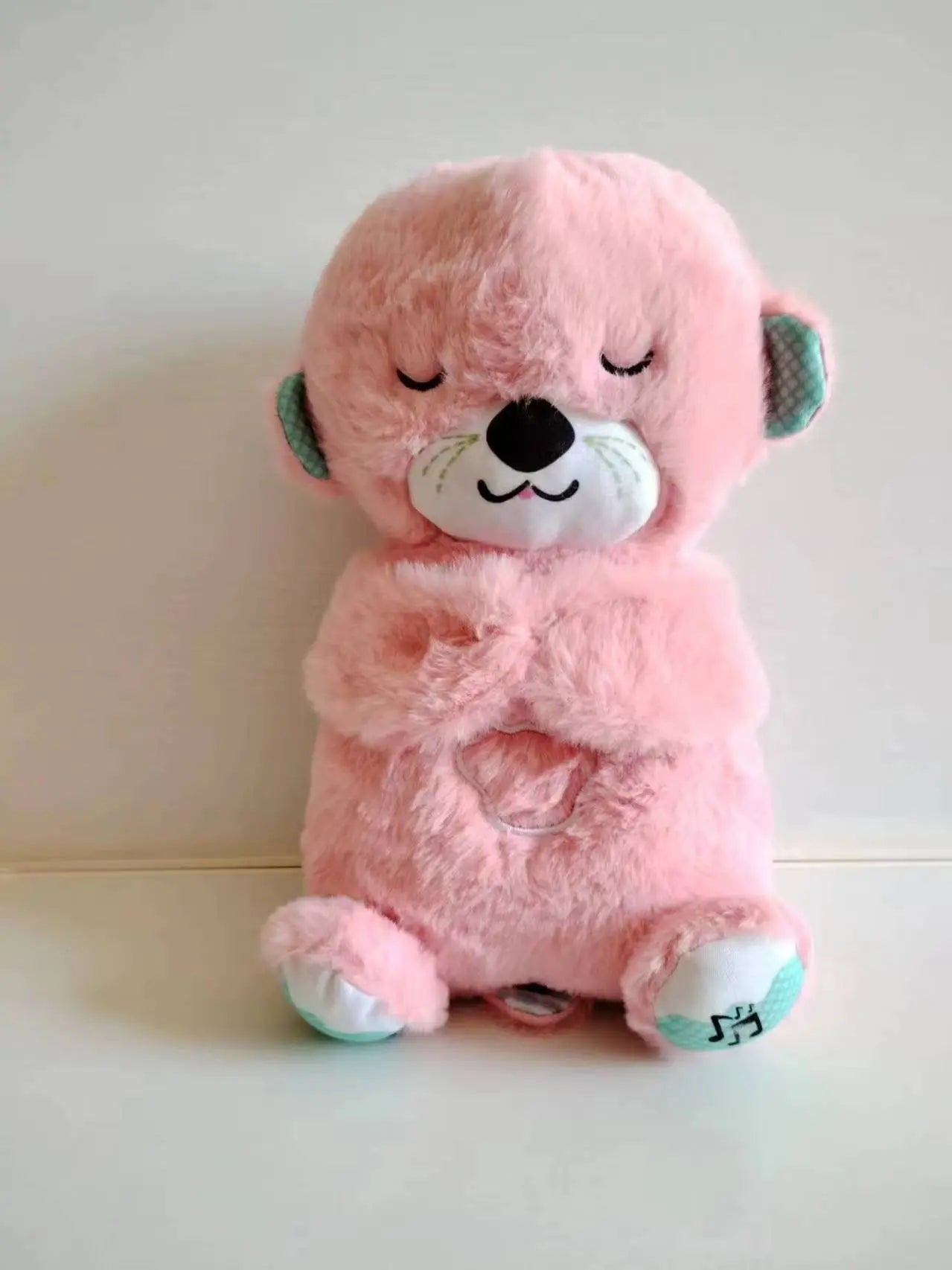Sound Machine Soothe 'n Snuggle Otter Portable Plush Baby Toy with Sensory Details Music Lights & Rhythmic Breathing Motion - Blade & Thread