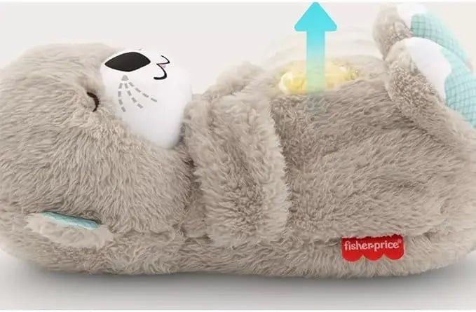 Sound Machine Soothe 'n Snuggle Otter Portable Plush Baby Toy with Sensory Details Music Lights & Rhythmic Breathing Motion - Blade & Thread