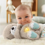 Sound Machine Soothe 'n Snuggle Otter Portable Plush Baby Toy with Sensory Details Music Lights & Rhythmic Breathing Motion - Blade & Thread