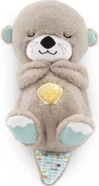 Sound Machine Soothe 'n Snuggle Otter Portable Plush Baby Toy with Sensory Details Music Lights & Rhythmic Breathing Motion - Blade & Thread