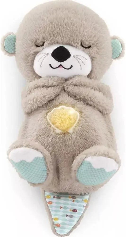 Sound Machine Soothe 'n Snuggle Otter Portable Plush Baby Toy with Sensory Details Music Lights & Rhythmic Breathing Motion - Blade & Thread